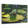 Charming Rainforest Frog on Lily Pad - Serene Tropical Nature Art