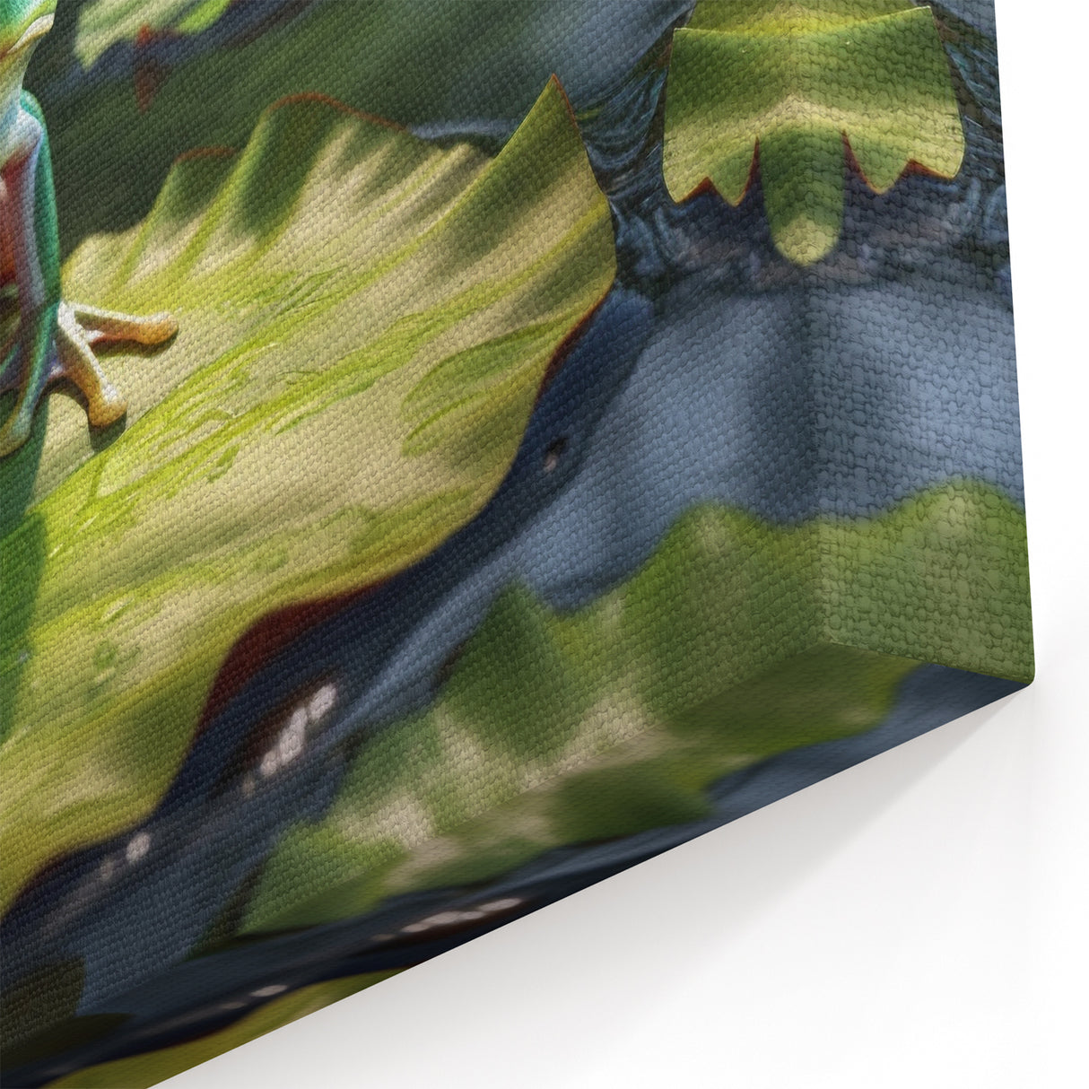 Charming Rainforest Frog on Lily Pad - Serene Tropical Nature Art
