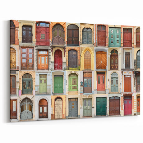 Vintage Door Art Collage - Classic Door Wall Art Print for Home Decor