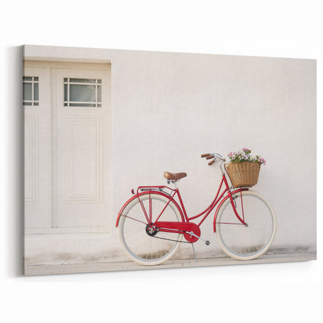 Minimalist Red Bicycle Art - Elegant Cycling-Themed Wall Decor