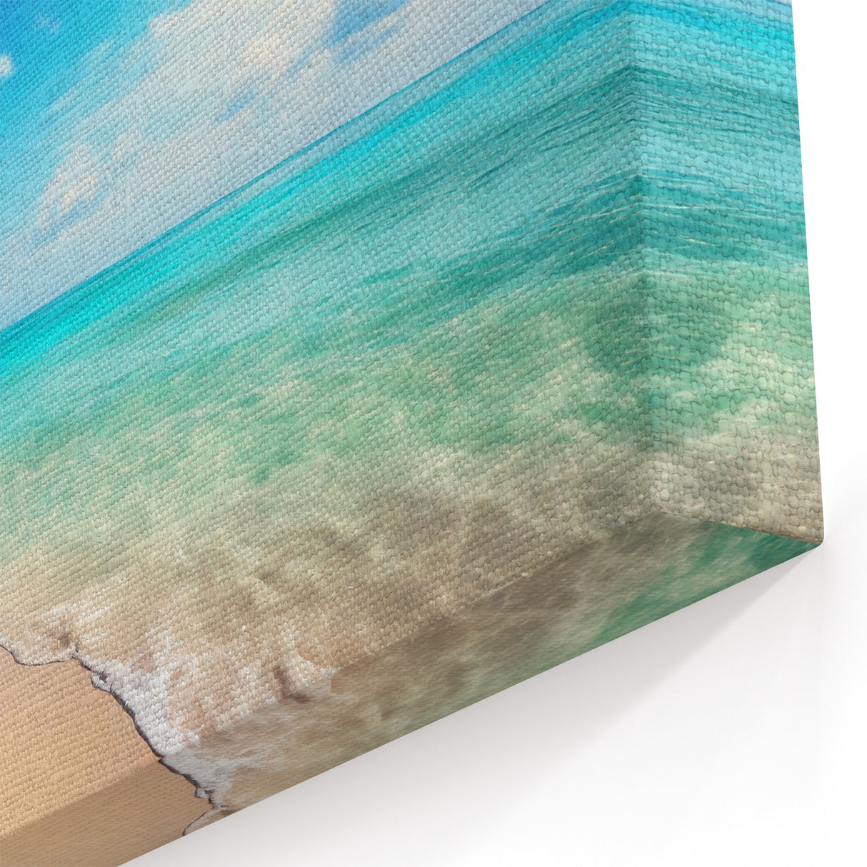Tropical Beach Paradise Art - Palm Tree and Turquoise Ocean Print