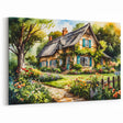 Quaint Cottage Garden Wall Art - Vibrant Framed Canvas Print