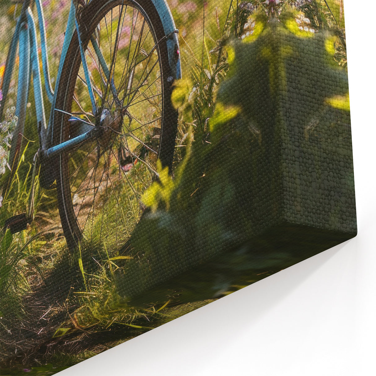 Garden Bicycle & Wildflowers Art - Vibrant Cycling-Themed Wall Decor