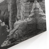 Dramatic Cliffside Seascape Art - Black and White Coastal Print
