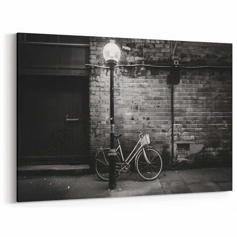 Industrial Black & White Bicycle Wall Art - Urban Cycling Print