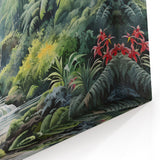 Misty Rainforest Waterfall - Serene Tropical Jungle Landscape Art