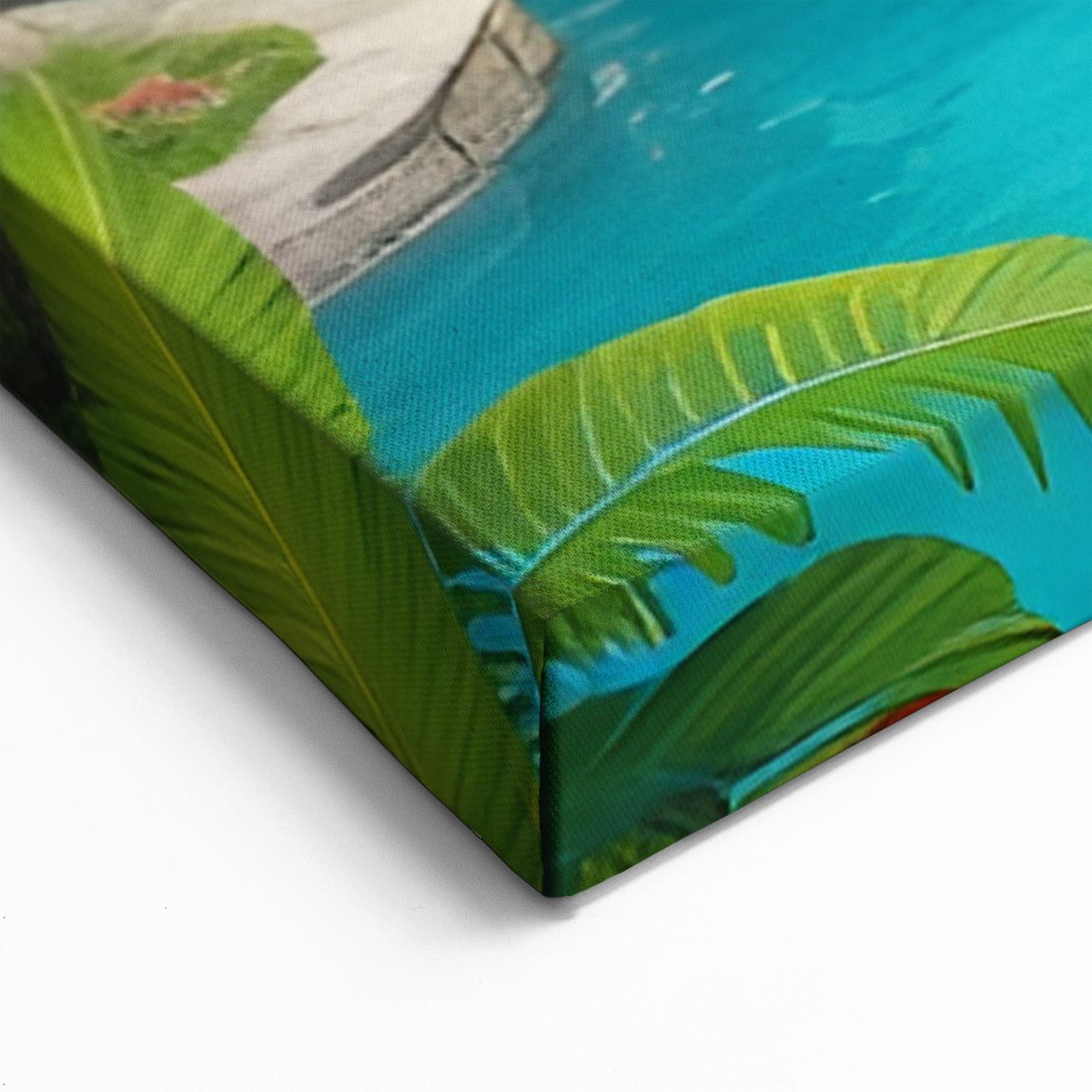 Vibrant Rainforest Birds by Lagoon - Colorful Tropical Paradise Art