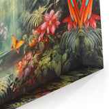 Colorful Parrot and Butterflies - Lush Tropical Rainforest Art