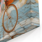 Floral Bicycle Wall Art - Charming Flower Basket Cycling Print