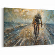 Dynamic Cyclist Wall Art - Abstract Athletic Cycling-Themed Print