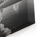 Serene Sunrise Seascape Art - Black and White Coastal Canvas Print