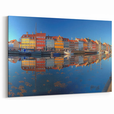 Colorful Waterfront Wall Art - European Cityscape Canvas Print for Decor