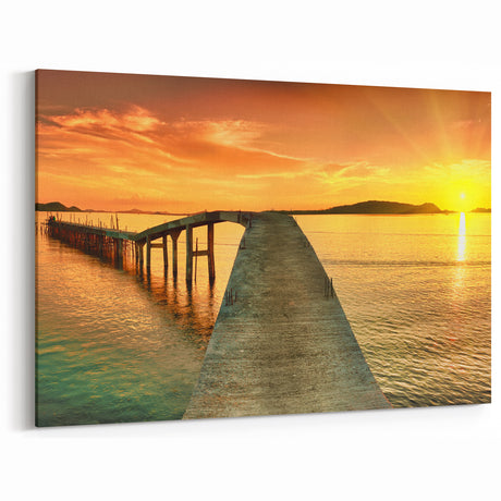 Sunset Seascape Wall Art - Vibrant Ocean View Canvas for Coastal Decor