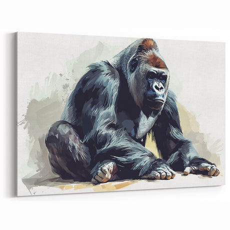 Vibrant Gorilla Art - Colorful Primate Canvas Print for Modern Decor