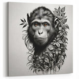 Elegant Orangutan Art - Primate-Themed Wall Decor in Black and White