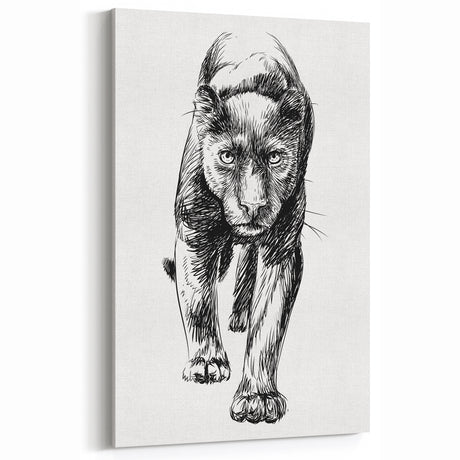 Majestic Panther Wall Art - Striking Black Panther Canvas Print