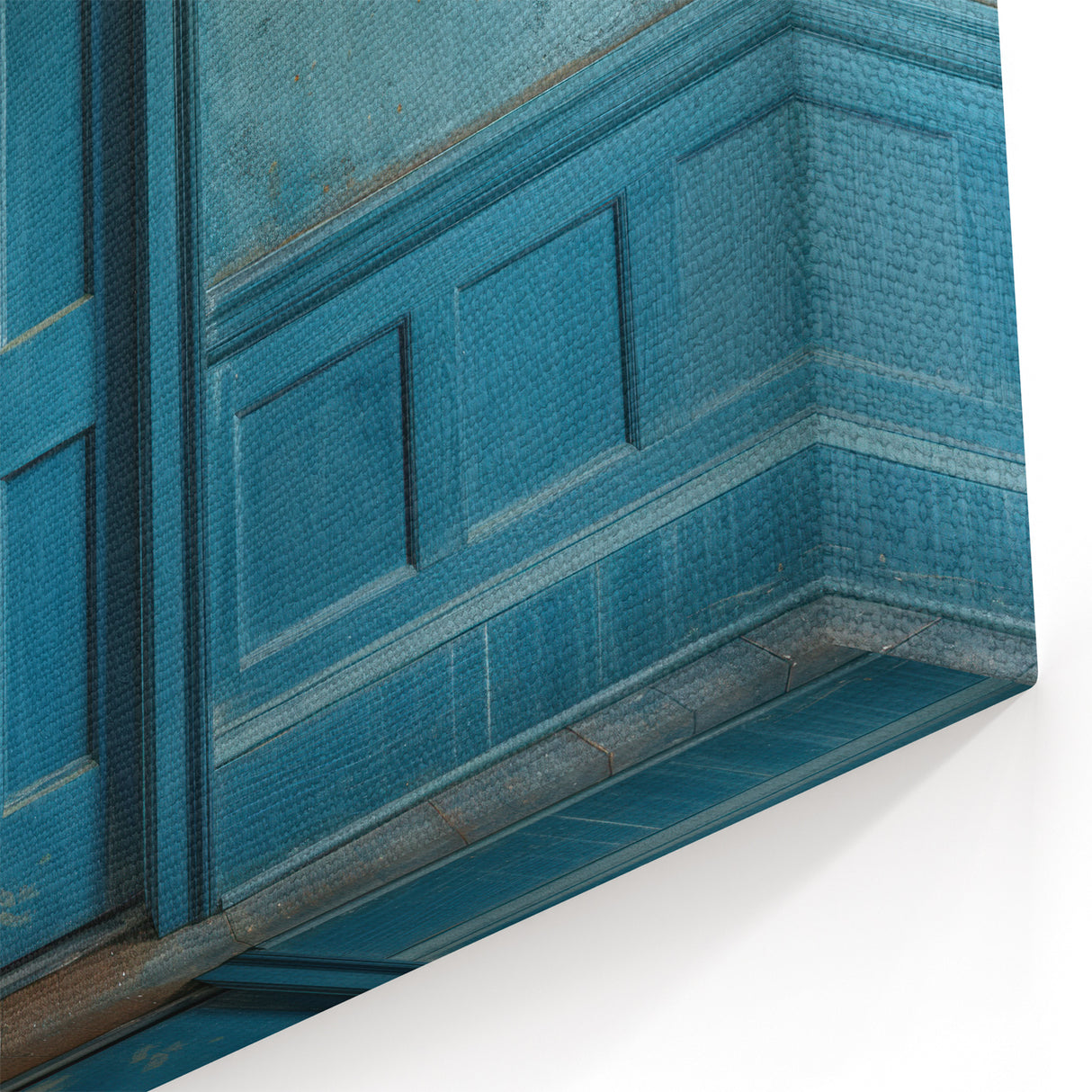 Rustic Blue Door Wall Art - Timeless Architectural Canvas Print
