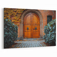 Historic Arched Wooden Door Wall Art - Rustic Architectural Print