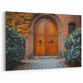 Historic Arched Wooden Door Wall Art - Rustic Architectural Print