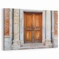 Elegant Marble and Wood Door Wall Art - Classic Architectural Print