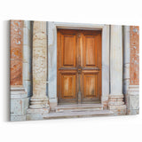 Elegant Marble and Wood Door Wall Art - Classic Architectural Print