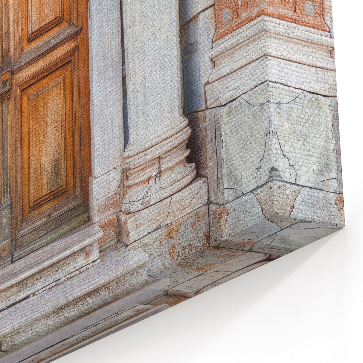 Elegant Marble and Wood Door Wall Art - Classic Architectural Print