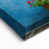 Rustic Blue Door Wall Art - Vibrant Mediterranean Architectural Print
