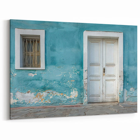 Vintage White Door Wall Art - Serene Architectural Canvas Print
