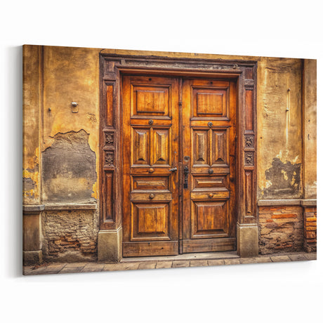 Vintage Wooden Door Wall Art - Timeless Rustic Architectural Print