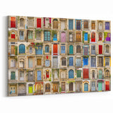 Colorful Door Collage Wall Art - Eclectic Architectural Canvas Print