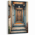 Rustic Front Porch Door Art - Cozy Architectural Canvas Print