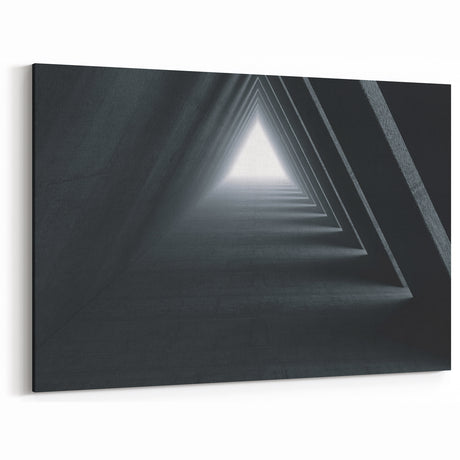 Minimalist Triangle Tunnel Art | Modern Urban Canvas & Framed Prints