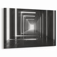 Futuristic Tunnel Light Art - Minimalist Architectural Wall Decor