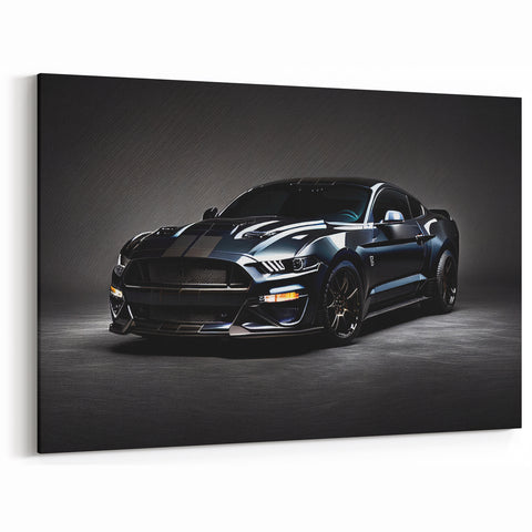 Sleek Black Sports Car Wall Art - Exotic Supercar Canvas Decor