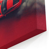 Red Supercar Drifting Wall Art - High-Energy Automotive Canvas Print
