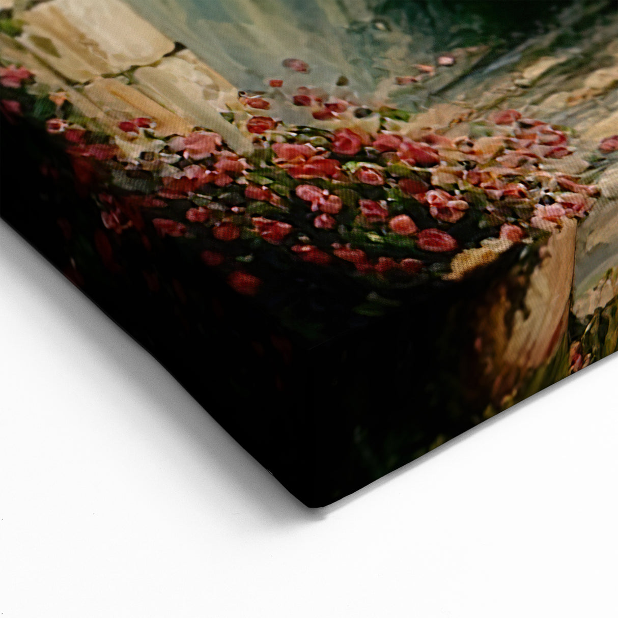 Mediterranean Coastal Street Scene Art - Serene Landscape Canvas Print