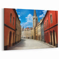Vibrant Urban Street Scene Art - Colorful European Cityscape Canvas