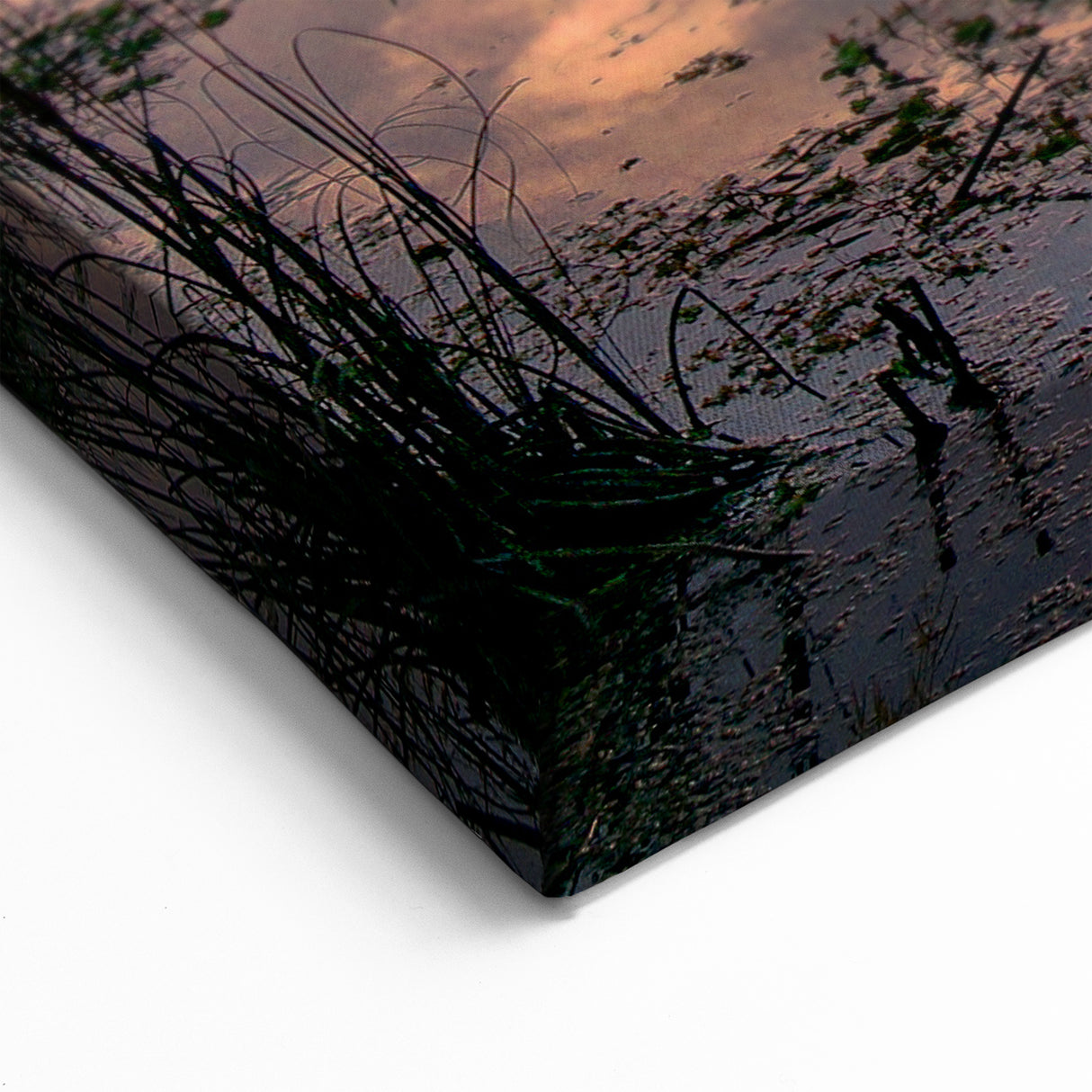 Marsh and Swamp Wall Art - Beautiful Sunset Over Wetland Landscape