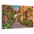 Vibrant Floral Street Scene - Colorful Urban Landscape Art Print