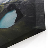 Misty Mountain Crater Lake Art - Serene Foggy Landscape Wall Decor