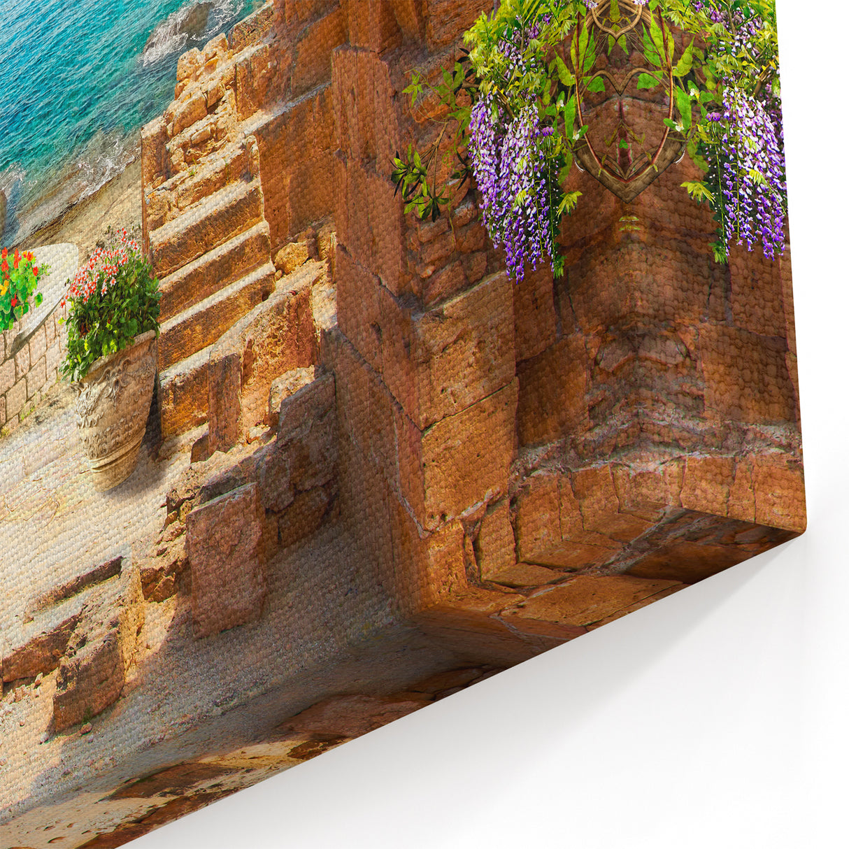 Mediterranean Coastal Archway - Scenic Seaside Landscape Art Print