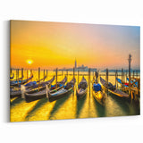 Venice Gondola Sunset Art | Italian Gondola Print | Vibrant Wall Decor
