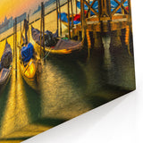 Venice Gondola Sunset Art | Italian Gondola Print | Vibrant Wall Decor