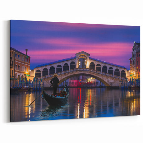 Venice Twilight Gondola Art | Italian Gondola Print | Romantic Decor