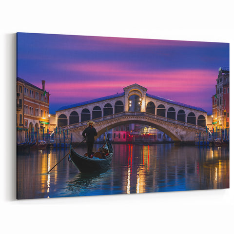 Venice Twilight Gondola Art | Italian Gondola Print | Romantic Decor
