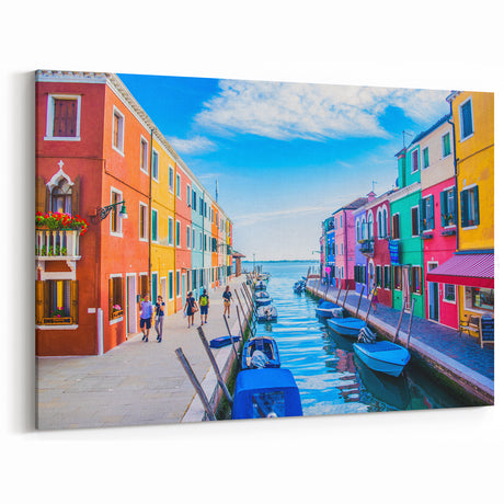Colorful Venice Canal Art | Italian Gondola Print | Vibrant Wall Decor