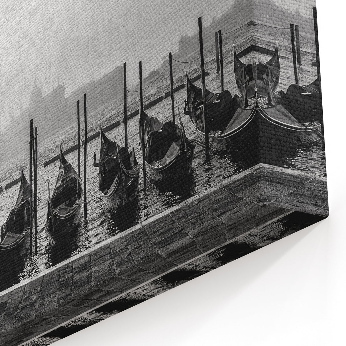 Venice Black & White Gondola Art | Italian Gondola Print | Elegant Decor