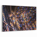 Church Wall Art | Vibrant Stained Glass Window Church Canvas Print