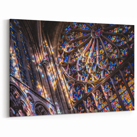 Church Wall Art | Vibrant Stained Glass Window Church Canvas Print