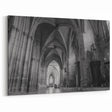 Gothic Church Hallway - Sacred Monochrome Religious Wall Art for Home